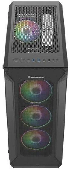 Ausinės NATEC Genesis Irid 505 ARGB NPC-1518 Korpusas (ATX, Micro ATX, Mini ITX; Juodas)