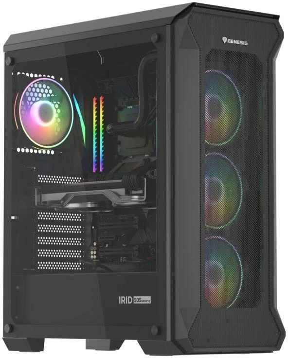 Genesis | PC Case | IRID 505 ARGB | Juodas | Midi-Tower