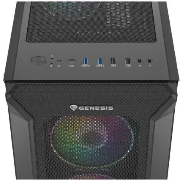 Ausinės NATEC Genesis Irid 505 ARGB NPC-1518 Korpusas (ATX, Micro ATX, Mini ITX; Juodas)