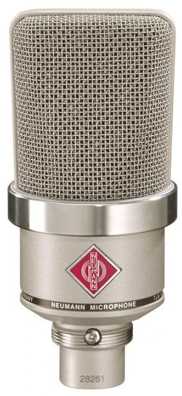 Neumann TLM 102 NI studijos rinkinys - didelės diafragmos kondensatorinis mikrofonas su amortizuojančiu laikikliu, nikeliuotas