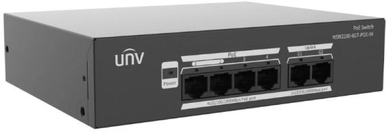 Šakotuvas Carruzzo POE komutatorius NSW2100-6GT-POE-IN 4 prievadų UNIVIEW