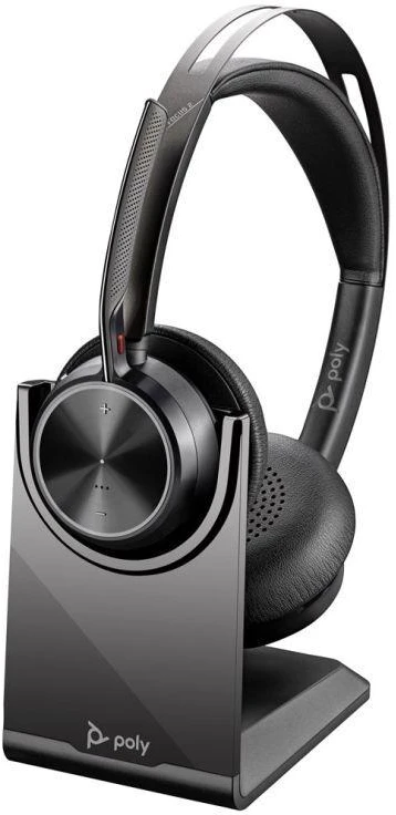 „Hewlett Packard“ (HP) HP „Poly Voyager Focus 2 USB-C BT“ ausinės + USB-C/A adapteris + įkrovimo stovas