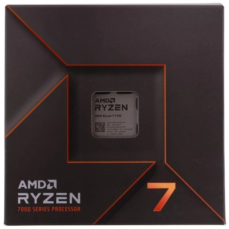 Procesorius AMD Ryzen 7 7700 5.3GHz AM5 8C/16T 65W 40MB su Wraith Prism Cooler BOX