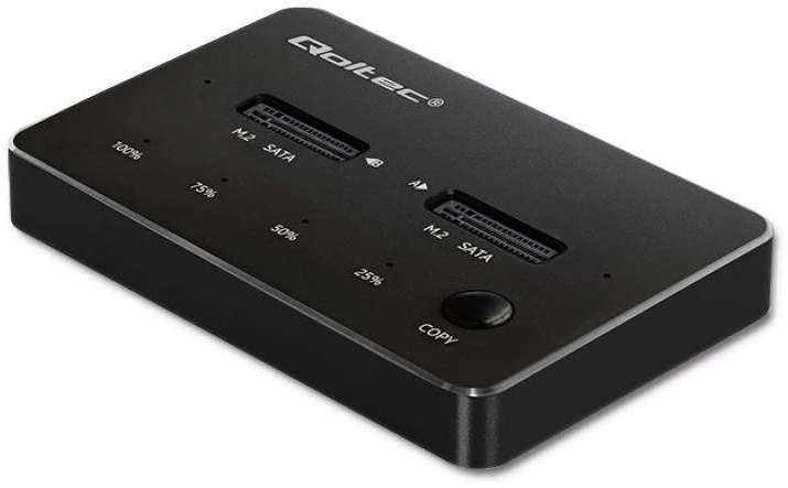QOLTEC 50310 Drive Docking Station 2x SSD M.2 SATA / NGFF / USB Type C