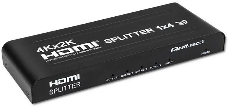 Qoltec 51798 aktyvus HDMI skirstytuvas 4 x HDMI 4K x 2K | 3,4 Gb/s