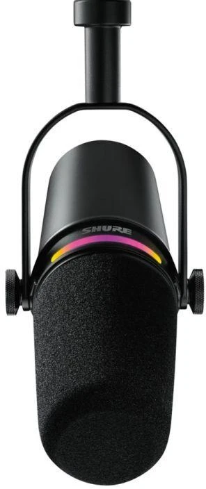 Ausinės Shure MV7+-K-BNDL – mikrofonas įgarsinimui ir vokalui su XLR/USB-C jungtimi, juodas + GATOR stovelis ant stalo