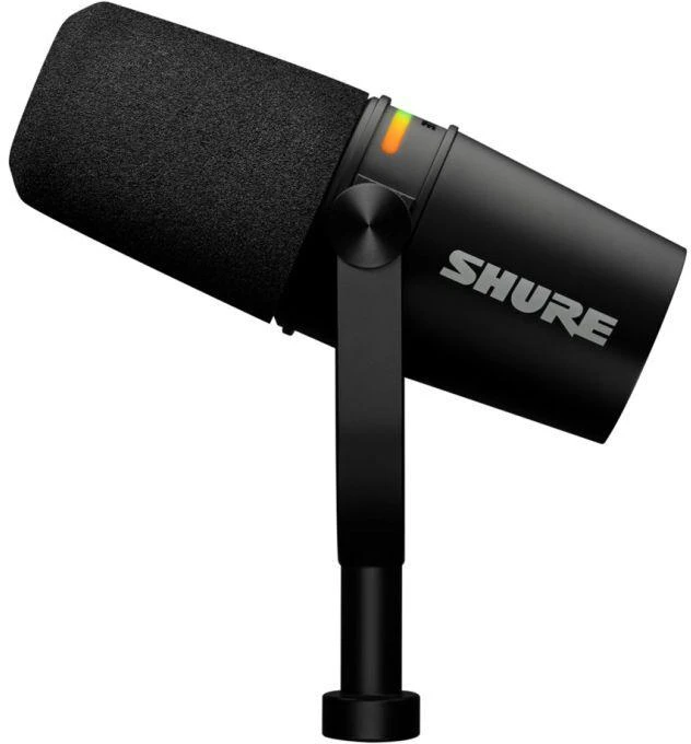 Ausinės Shure MV7+-K-BNDL – mikrofonas įgarsinimui ir vokalui su XLR/USB-C jungtimi, juodas + GATOR stovelis ant stalo