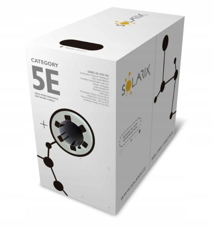 SLX Solarix CAT5E UTP PE FC instaliacijos kabelis
