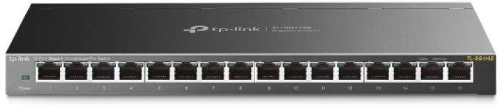 Ausinės TP-Link TL-SG116E nevaldomas L2 gigabitinis eterneto jungiklis (10/100/1000), juodas