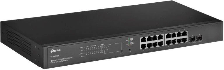 Ausinės TP-Link TL-SG2218P L2/L2+ gigabitinis eterneto komutatorius (10/100/1000) su PoE palaikymu, 1U, juodas