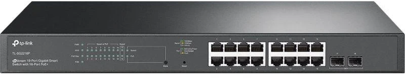 Ausinės TP-Link TL-SG2218P L2/L2+ gigabitinis eterneto komutatorius (10/100/1000) su PoE palaikymu, 1U, juodas