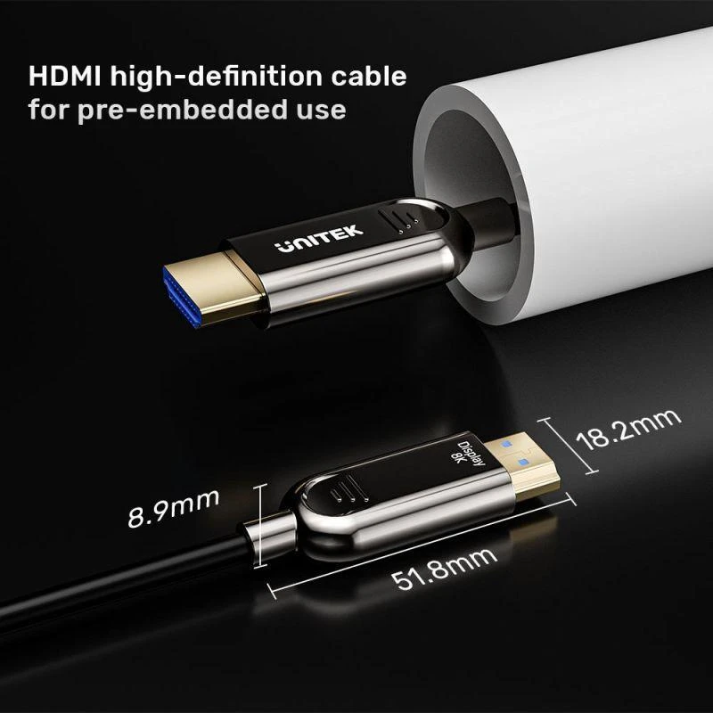 Unitek optinis kabelis HDMI 2.1 AOC 8K 120Hz 15m