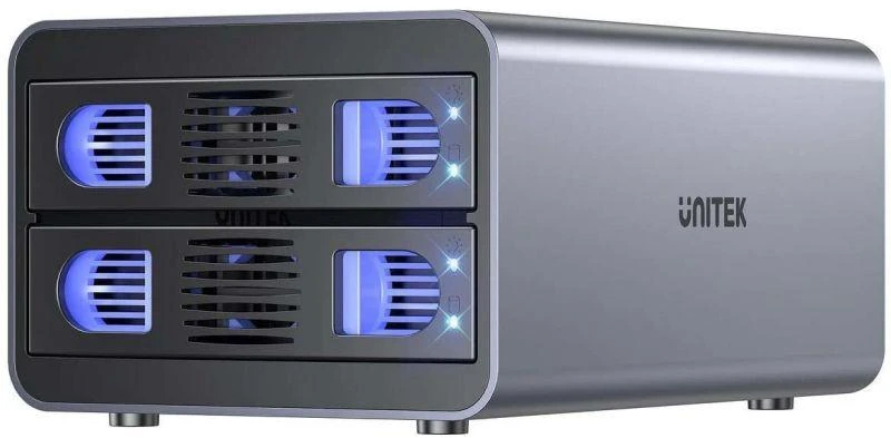 „Unitek RAID“ korpusas SATA 2,5 colio / 3,5 colio diskams – 4 režimai, 40 TB, 5 Gb/s