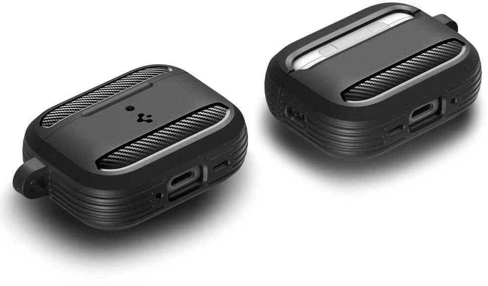 Spigen Rugged Armor dėklas skirtas AirPods Pro 3 – Matte juodos spalvos