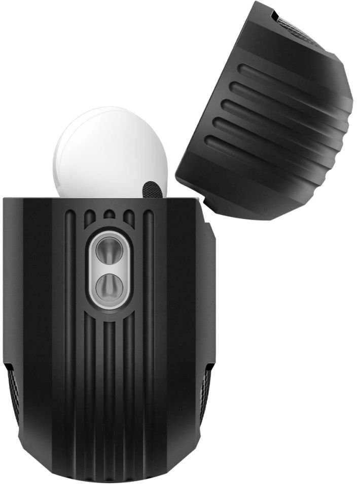 Spigen Rugged Armor dėklas skirtas AirPods Pro 3 – Matte juodos spalvos