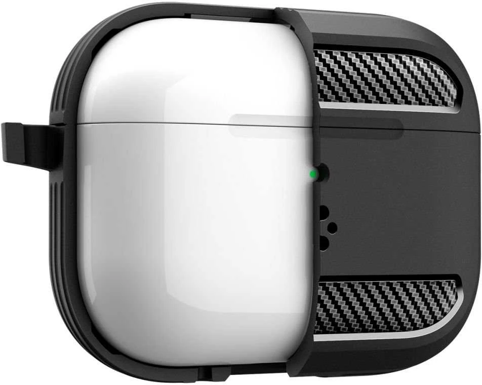 Spigen Rugged Armor dėklas skirtas AirPods Pro 3 – Matte juodos spalvos