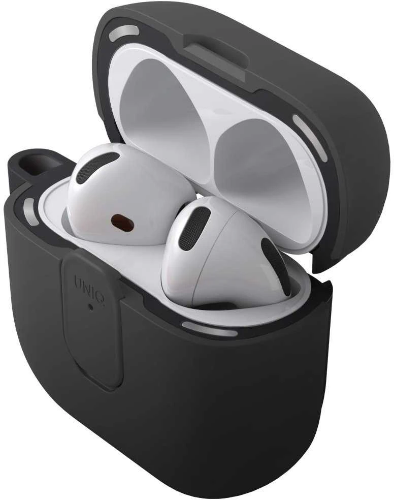 Dėklas UNIQ Clyde skirtas AirPods 4 Lock Dėklas juodos spalvos