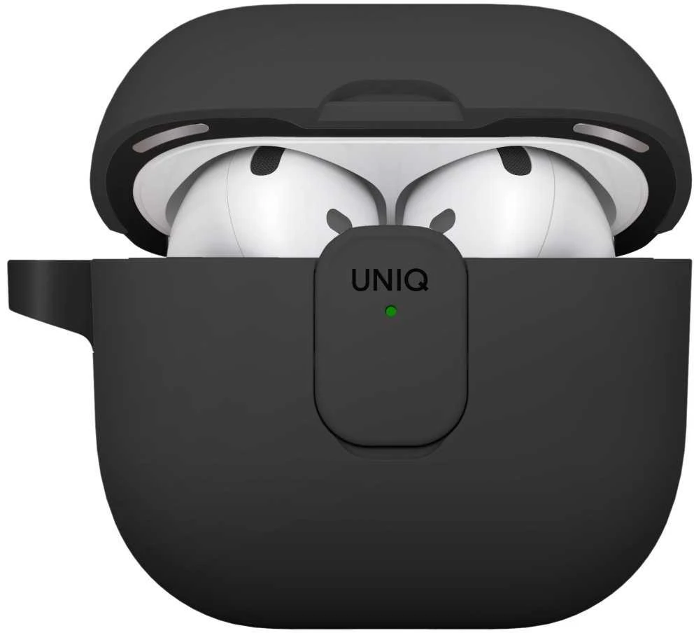 Dėklas UNIQ Clyde skirtas AirPods 4 Lock Dėklas juodos spalvos