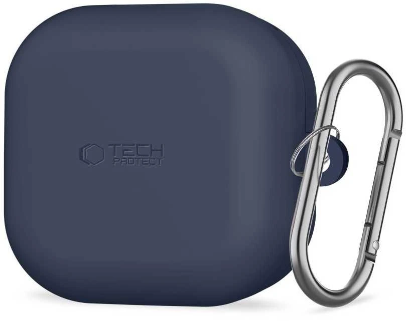 Dėklas „Tech-Protect“ silikoninis kabliukas „Samsung Galaxy Buds 4 / 4 Pro“ tamsiai mėlynas Mėlyna
