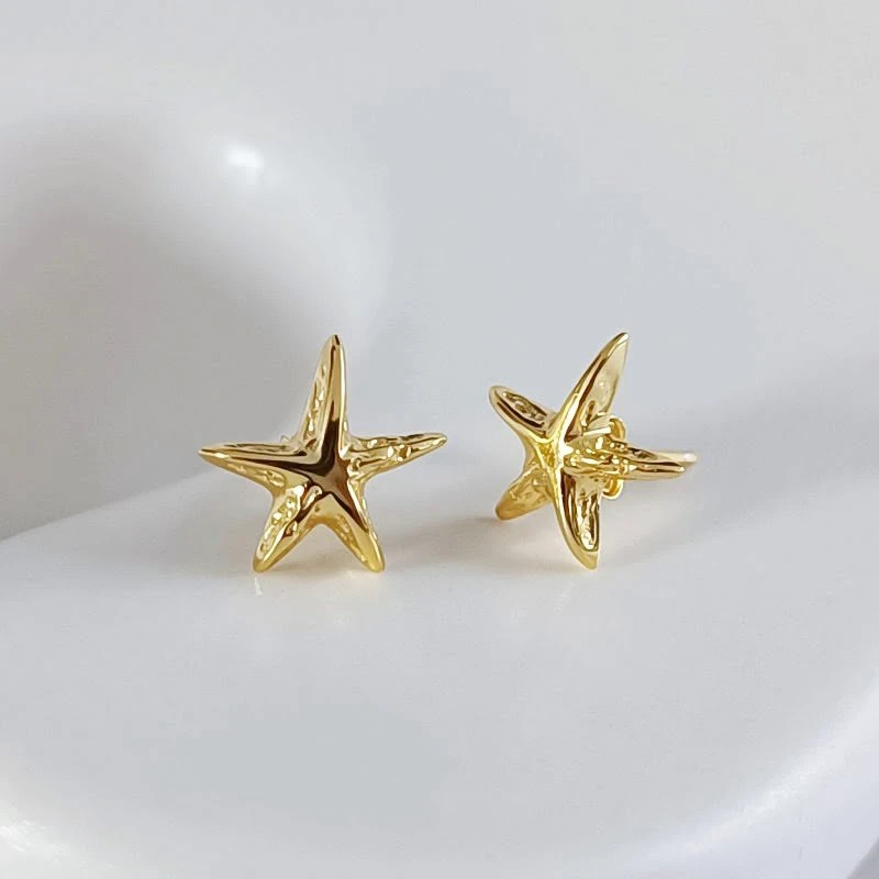 Sidabriniai auskarai Starfish Gold