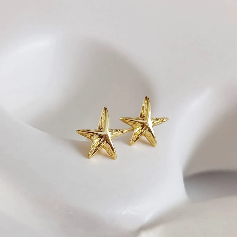 Sidabriniai auskarai Starfish Gold