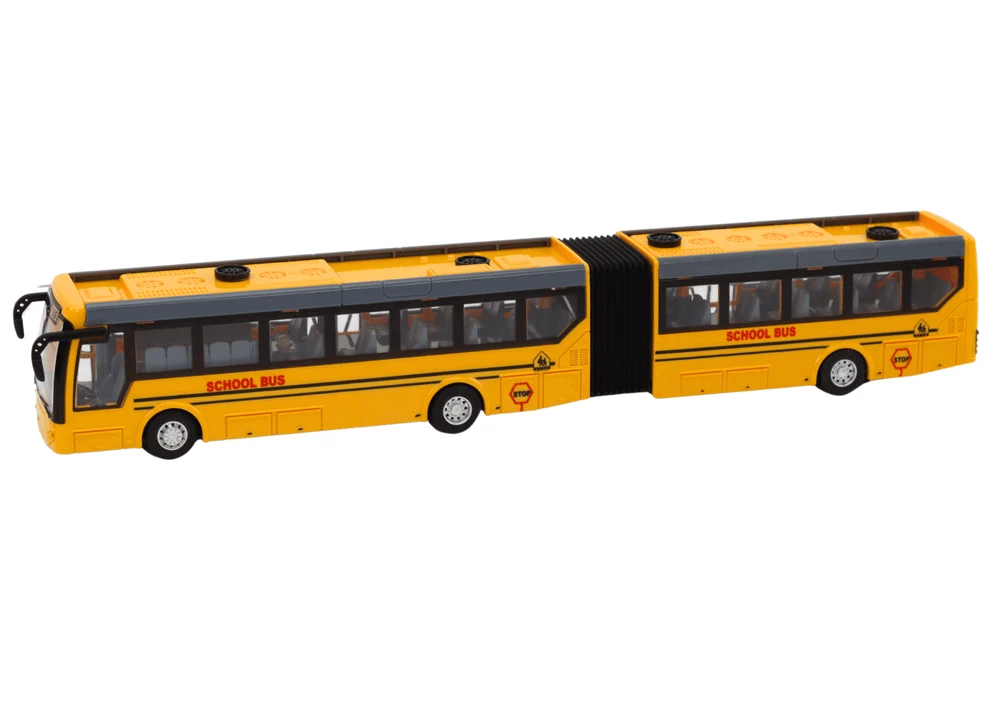 Nuotoliniu būdu valdomas mokyklinis autobusas Lean Toys, geltonas, 37x5x4 cm