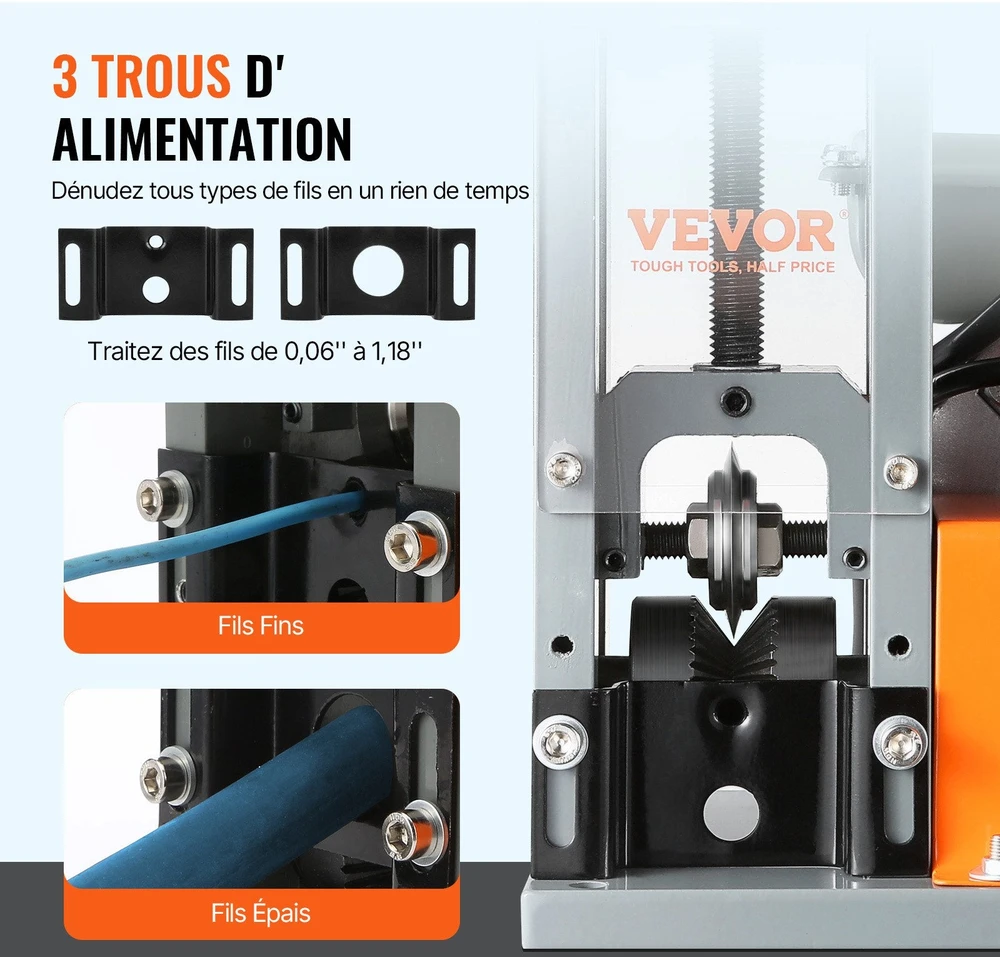 VEVOR Automatinis vielos nuėmimo aparatas 1,5–30 mm