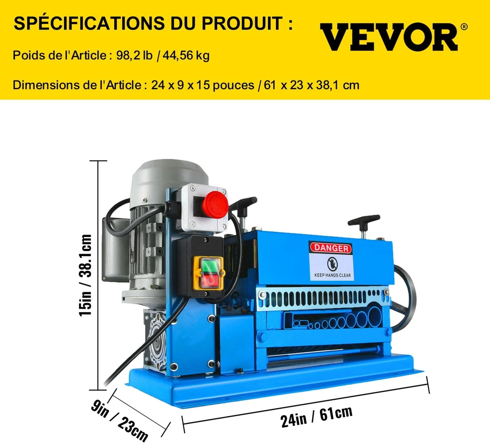 VEVOR Automatinė vielos nuėmimo mašina 1.5-38 mm