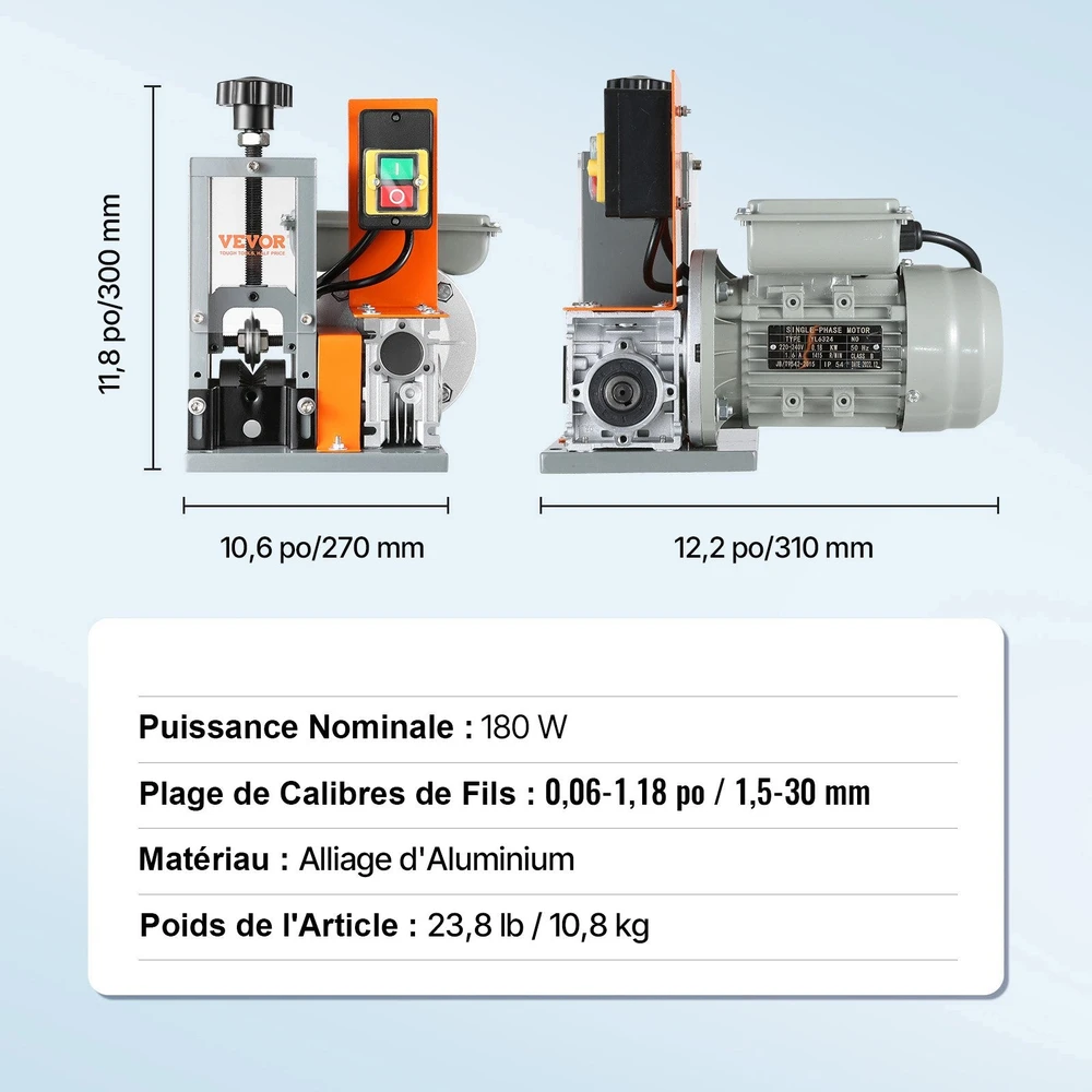 VEVOR Automatinis vielos nuėmimo aparatas 1,5–30 mm