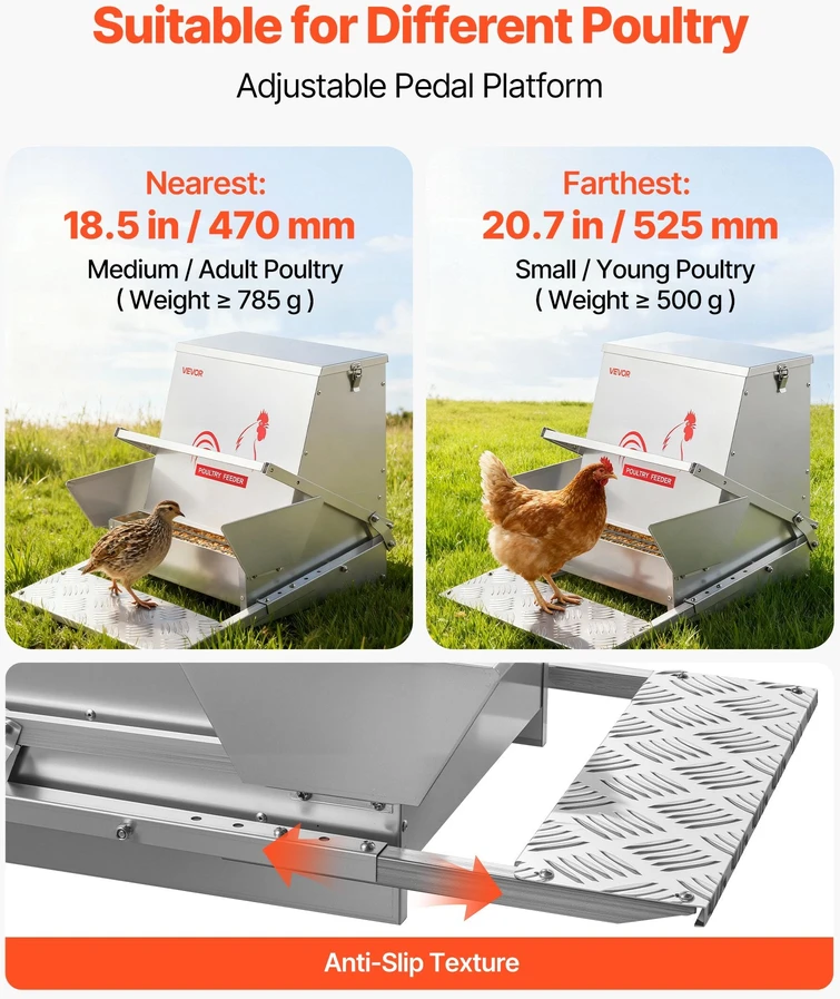 VEVOR Automatinė vištų lesyklėlė su 18,14 kg talpa