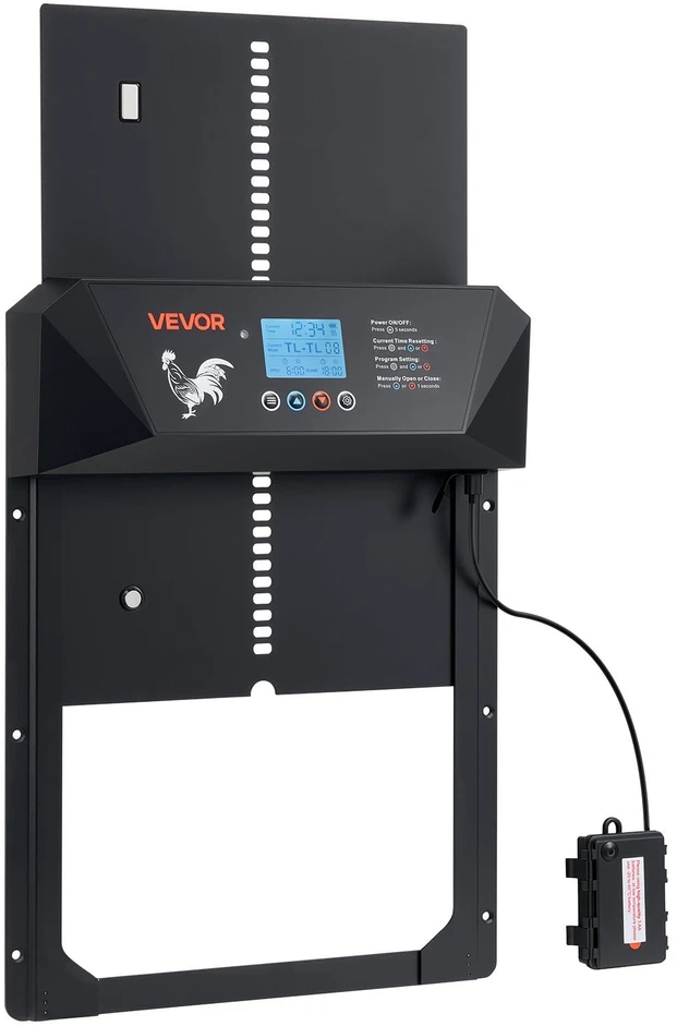 Vevor automatinės vištų tvarto durys su LCD ekranu