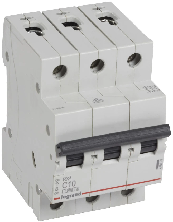 Automatinis jungiklis MCB RX3 Legrand 419233 (10A, 3P, 230V, 6kA)