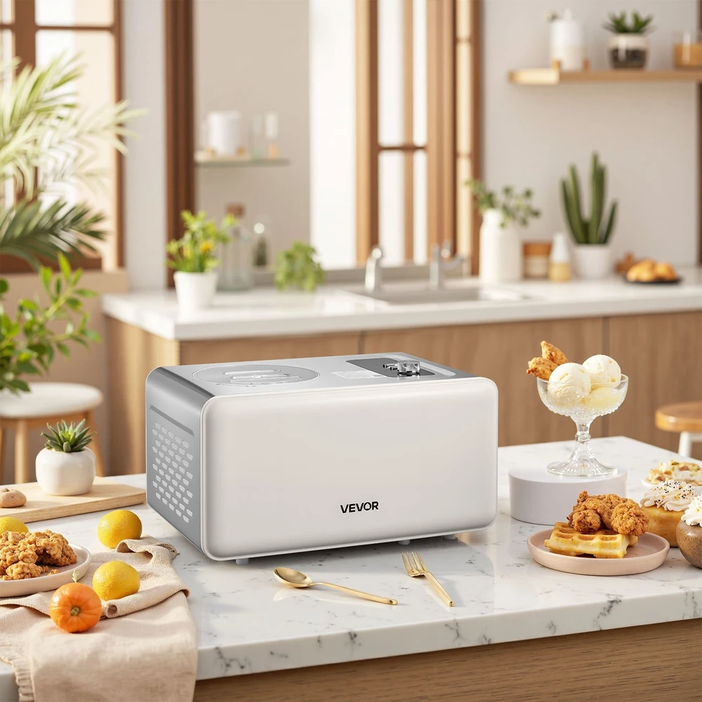 VEVOR 2 litrų automatinis ledų gamintojas su kompresoriumi