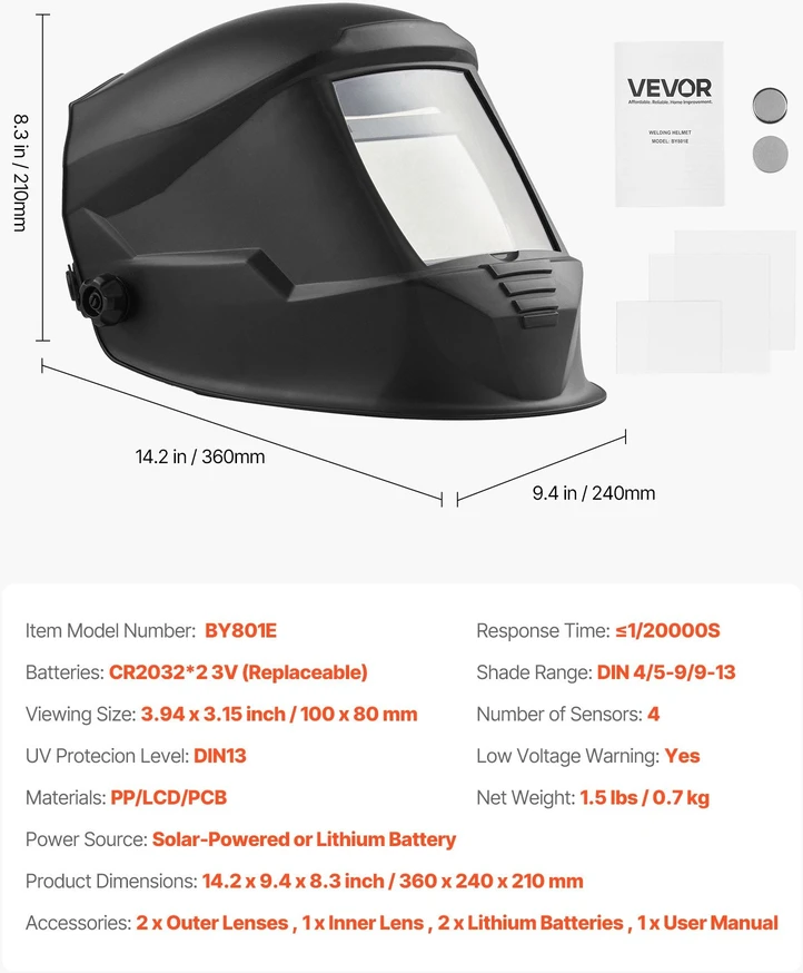 VEVOR Automatinis suvirinimo šalmas
