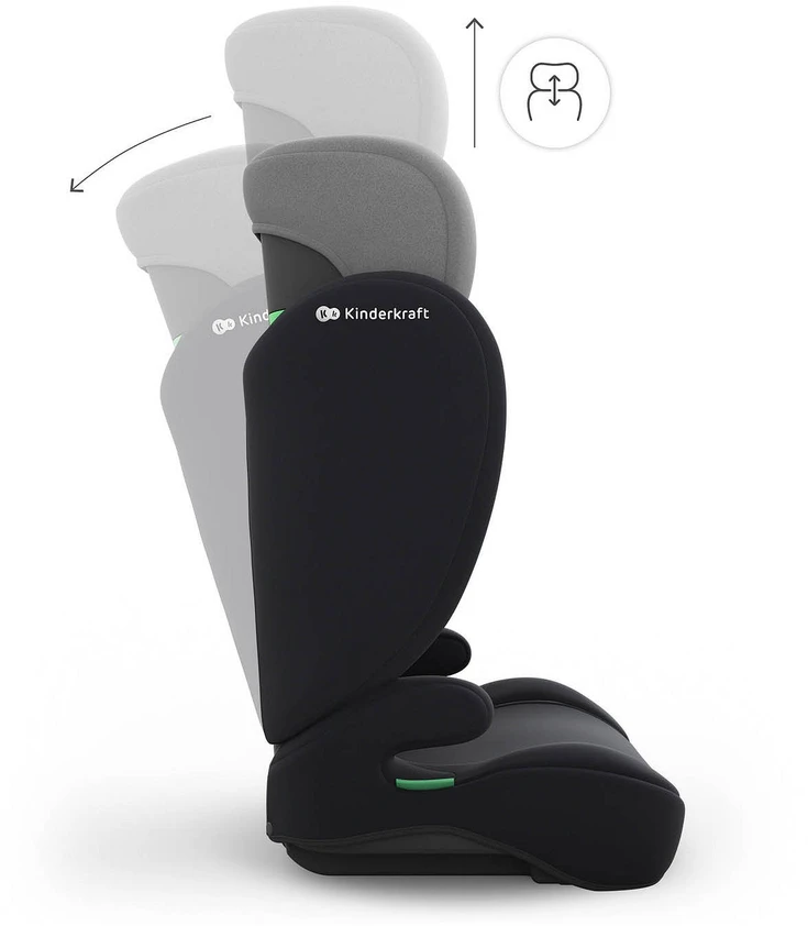Automobilinė kėdutė 2 viename Kinderkraft I-Spark 2 Plus, juoda
