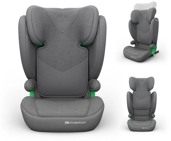 Automobilinė kėdutė Kinderkraft Junior Fix 2 Plus i-Size, pilka