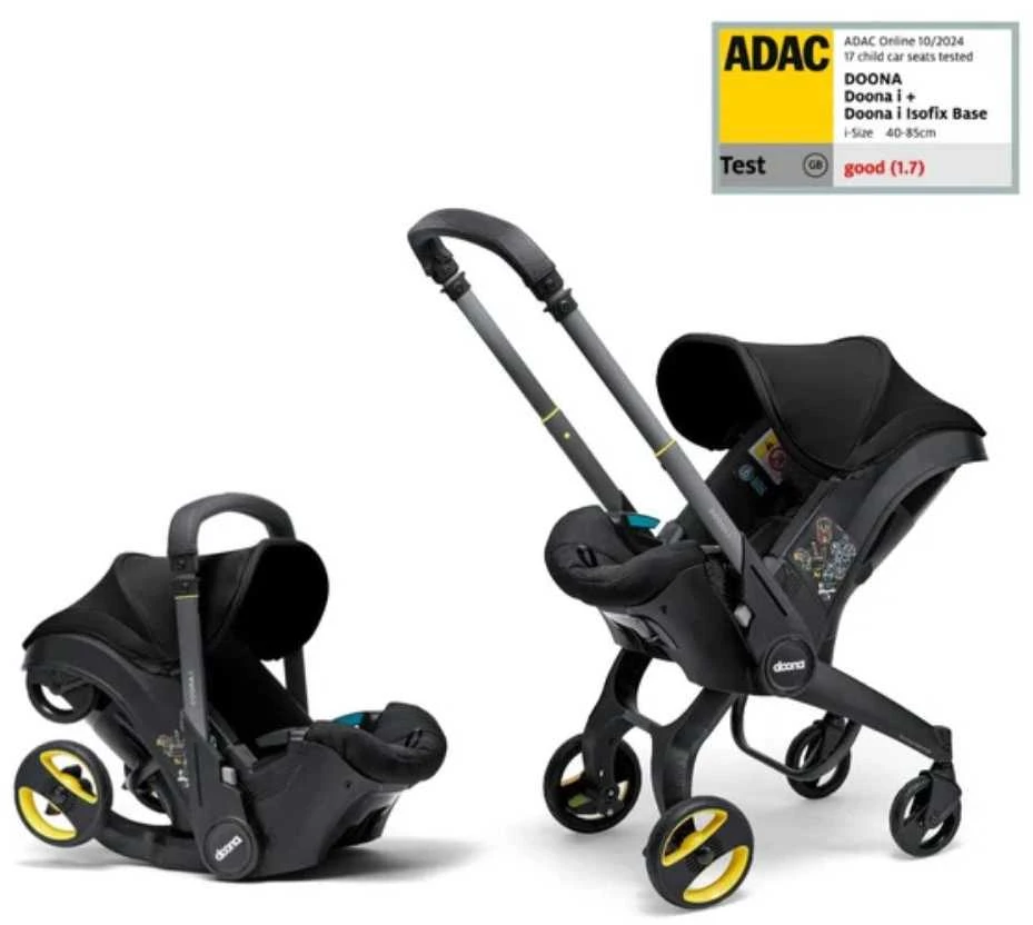 Automobilinė kėdutė - vežimėlis Doona i, 0-13 kg, Nitro Juodas