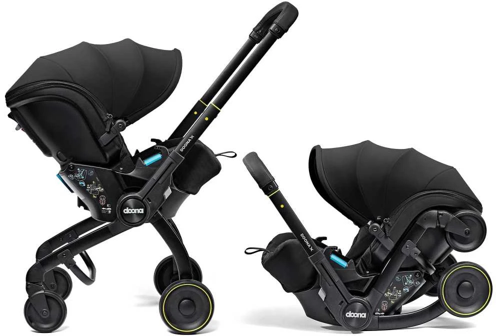 Automobilinė kėdutė - vežimėlis Doona X, 0-13 kg, Nitro Juodas