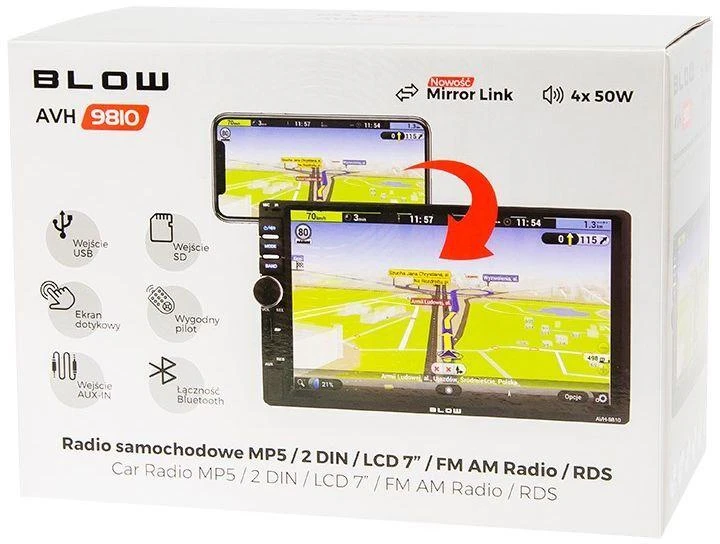 Automagnetola Blow Radijas AVH-9810 2DIN 7"