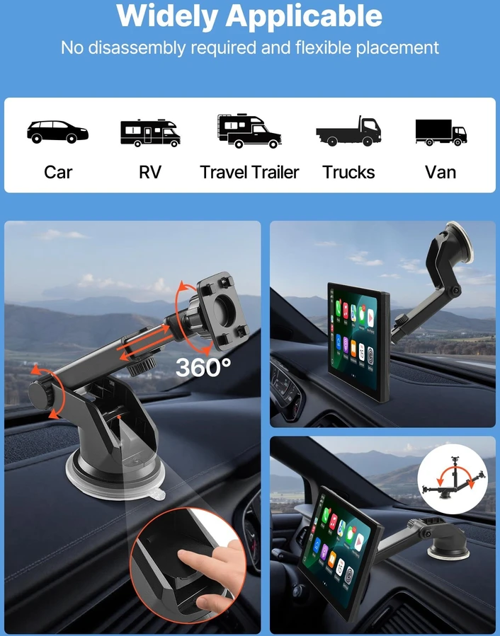 Automagnetola VEVOR Automobilio radijas su CarPlay ir kamera