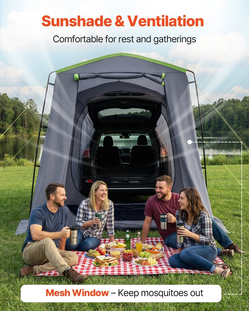 VEVOR Didelė SUV automobilių palapinė 5–9 asmenims, 2440 x 800 mm, PU3000 mm