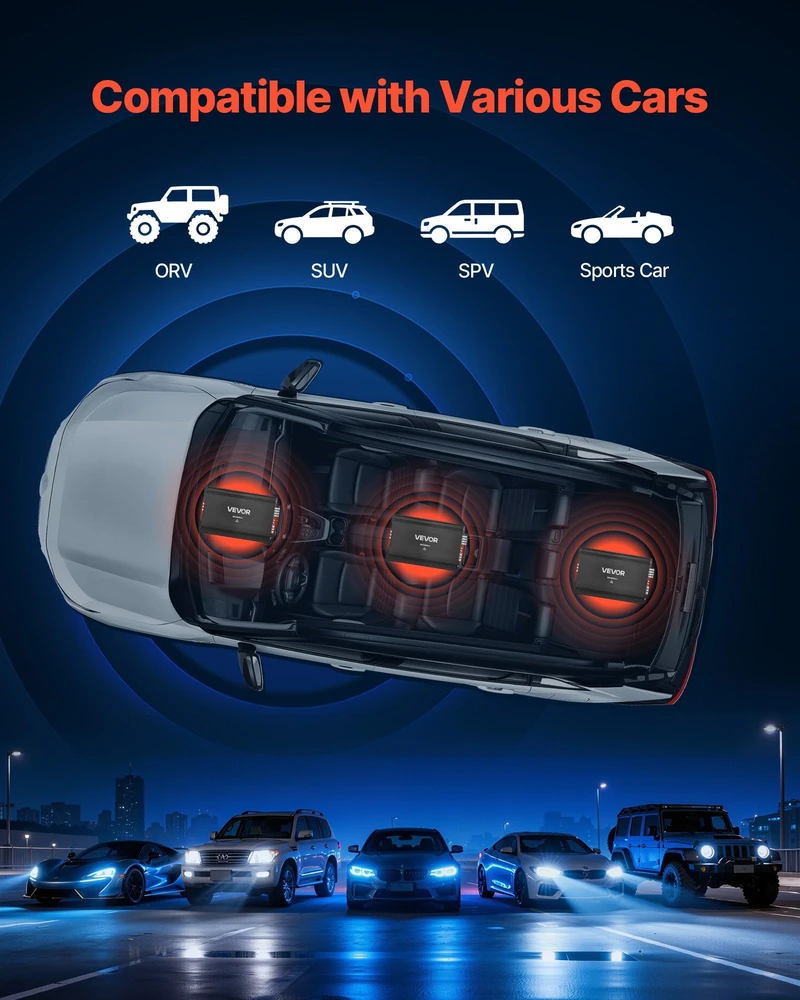 VEVOR Automobilinis 4 kanalų stiprintuvas 1000W