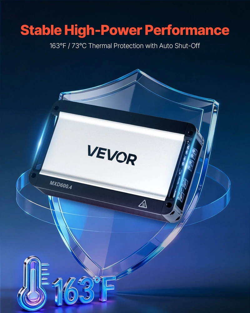 VEVOR Automobilinis garso stiprintuvas, 4 kanalų