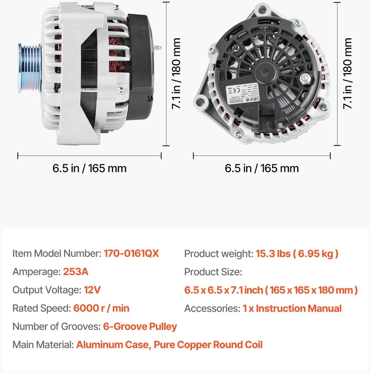 VEVOR Automobilio alternatorius Chevy ir Saab