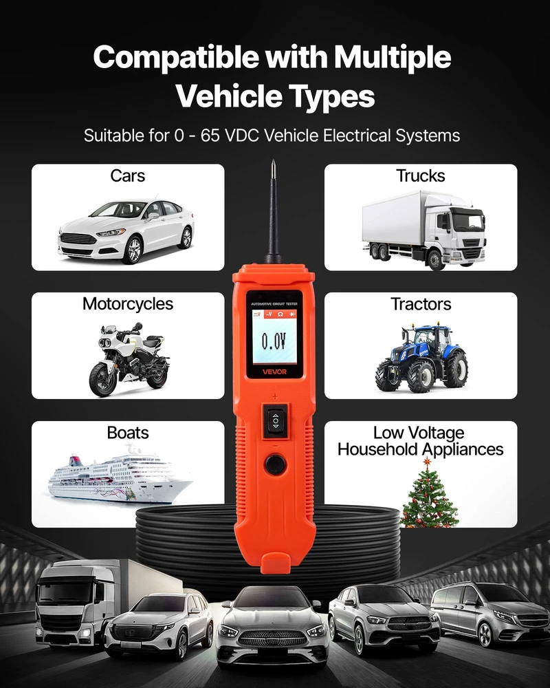 VEVOR Automobilinis grandinės testeris su ekranu