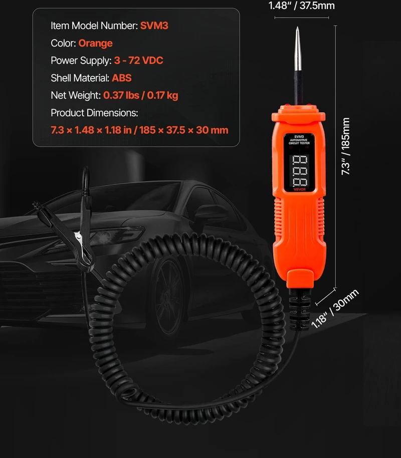 VEVOR Automobilinis grandinės testeris su LED ekranu