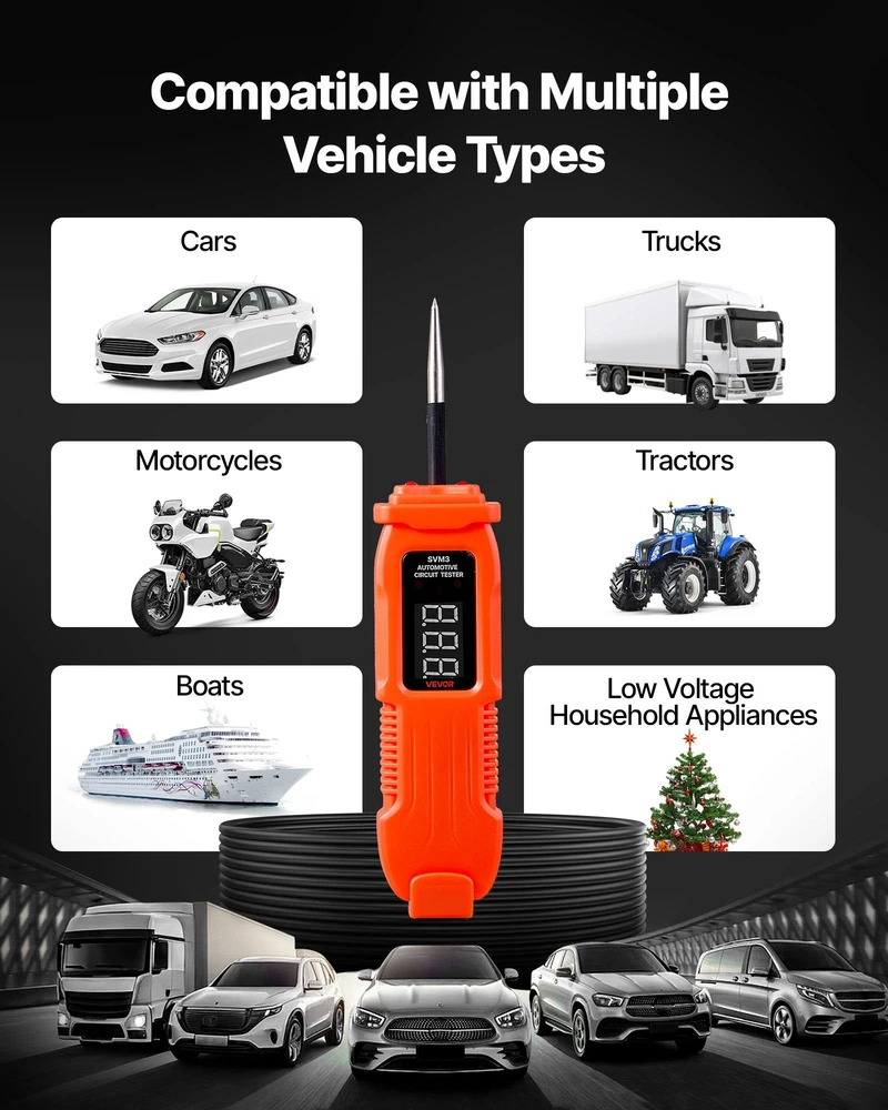VEVOR Automobilinis grandinės testeris su LED ekranu