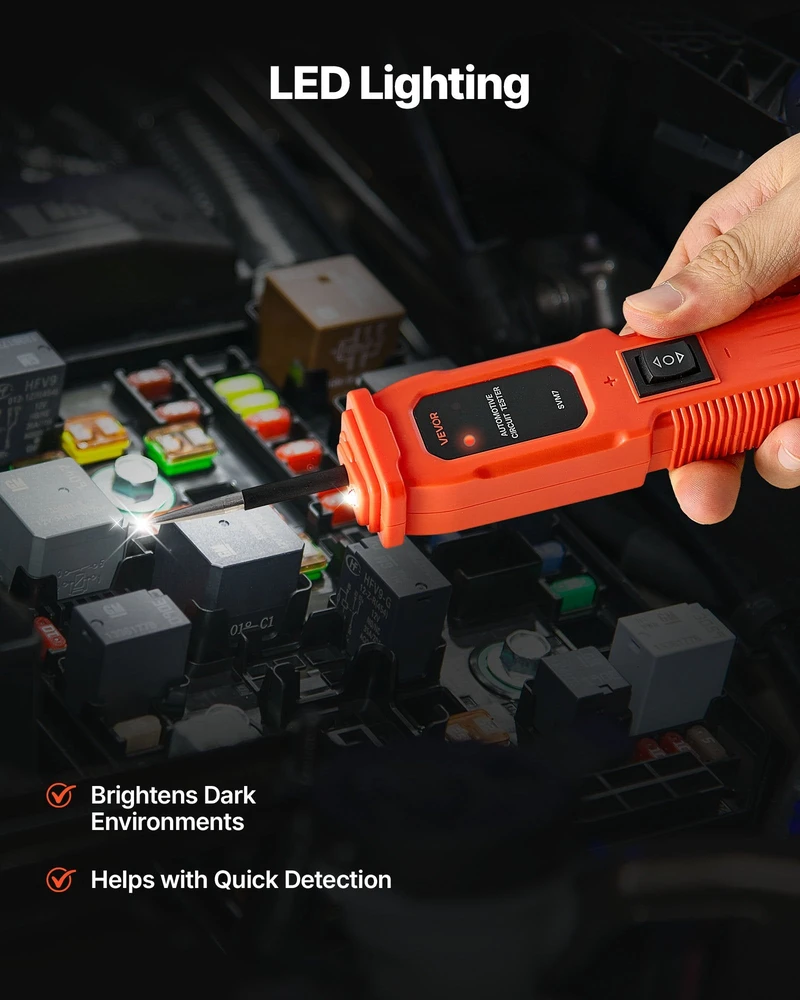 VEVOR Automobilių elektros grandinės testeris su apšvietimu