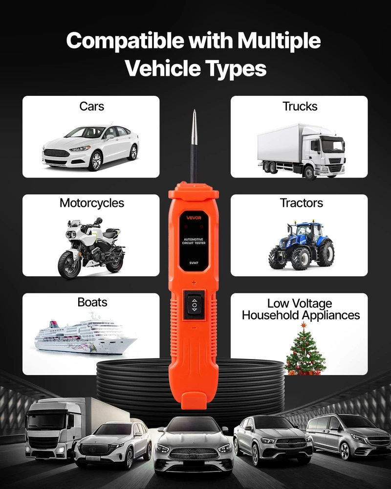 VEVOR Automobilių elektros grandinės testeris su apšvietimu