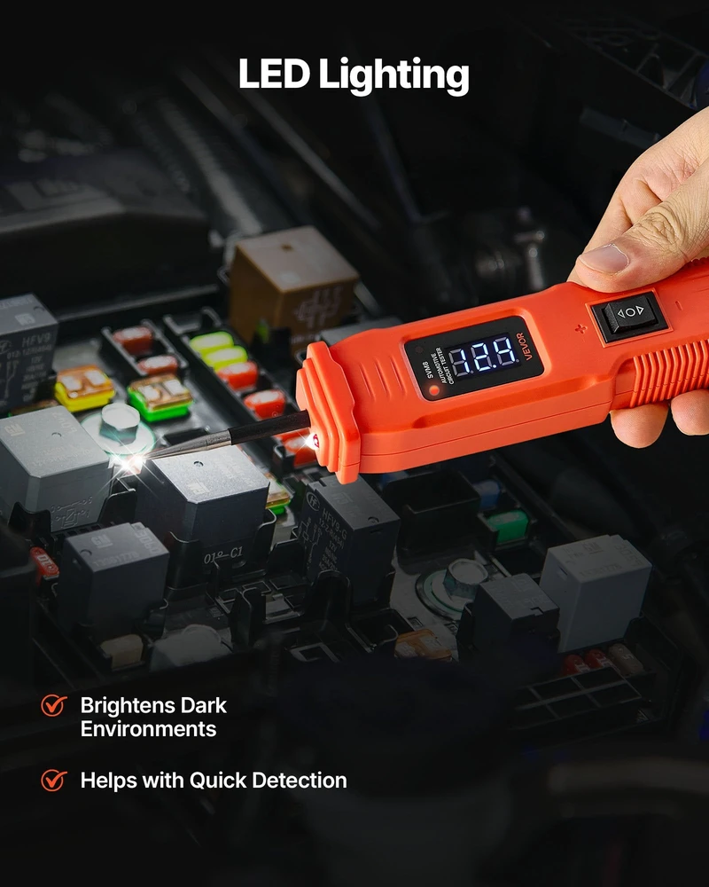 VEVOR Automobilių elektros grandinės testeris 6–36 DCV
